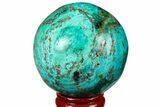 Polished Chrysocolla Sphere - Peru #133747-1